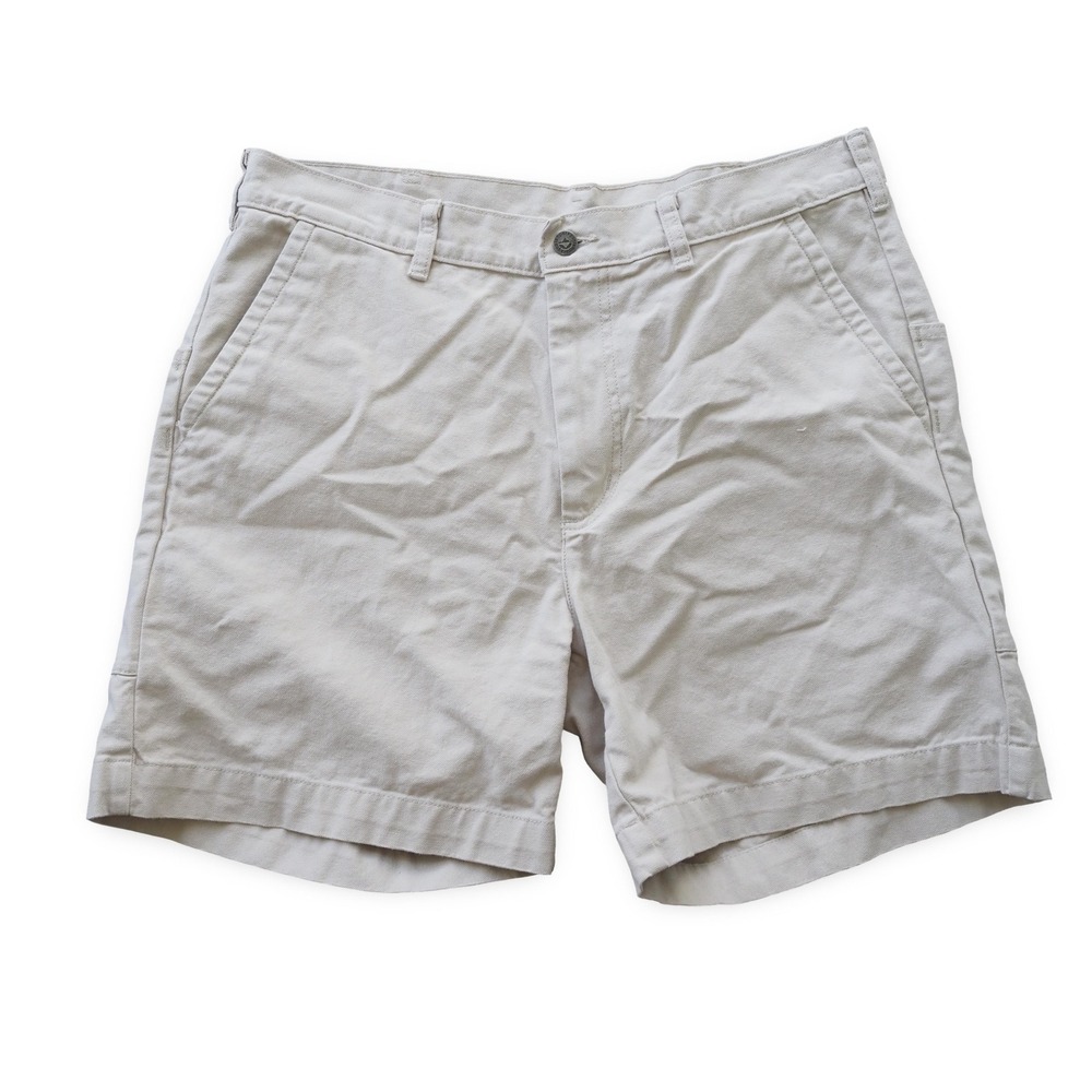 Patagonia Mens 35 Organic Cotton Canvas Shorts Beige Tan Workwear Hiking 8in